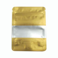 BOLSA ZIPPER VENTANA ALUM DORADO 16X24+4
